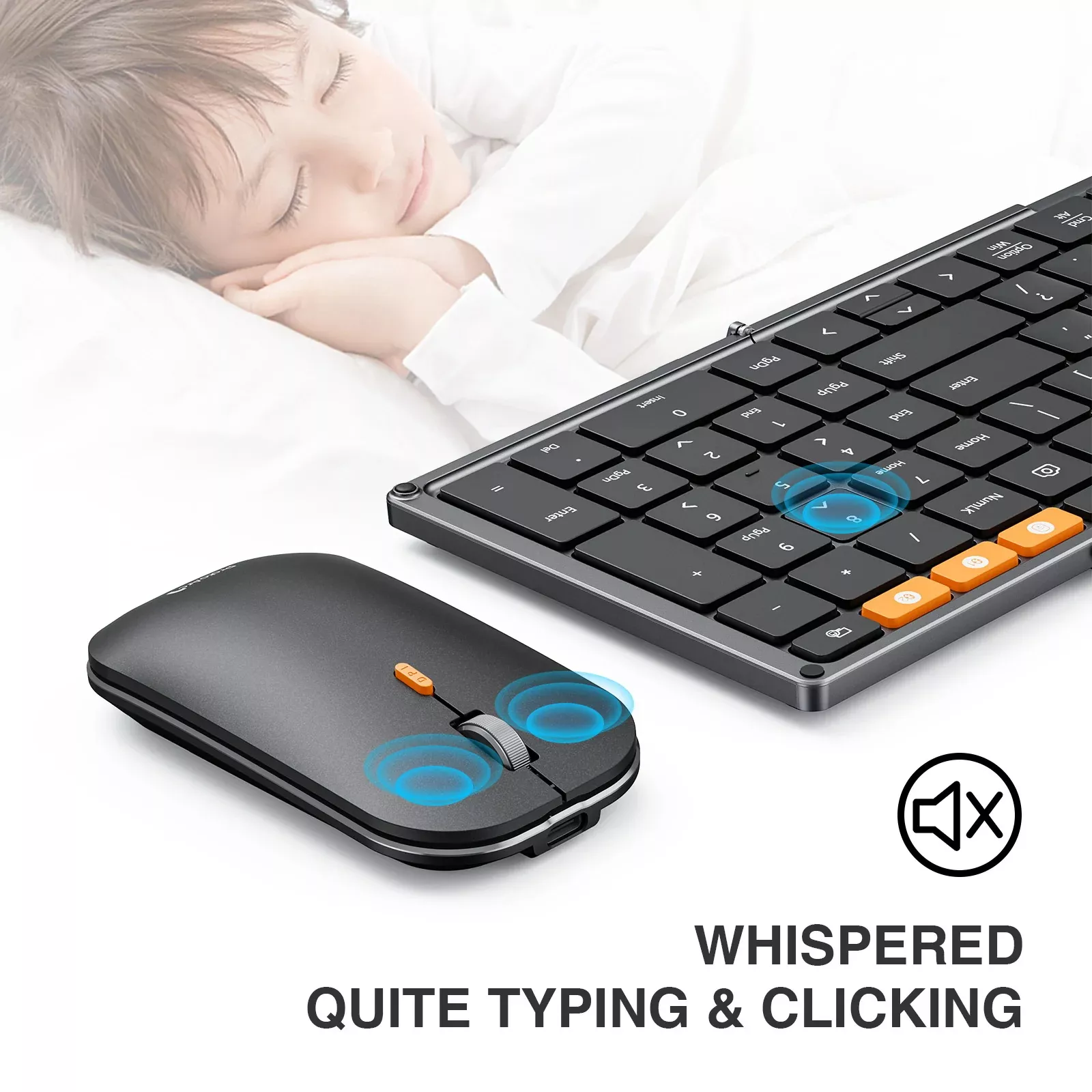 Tri-Fold Bluetooth Wireless Keyboard and Mouse Combo - Image 4