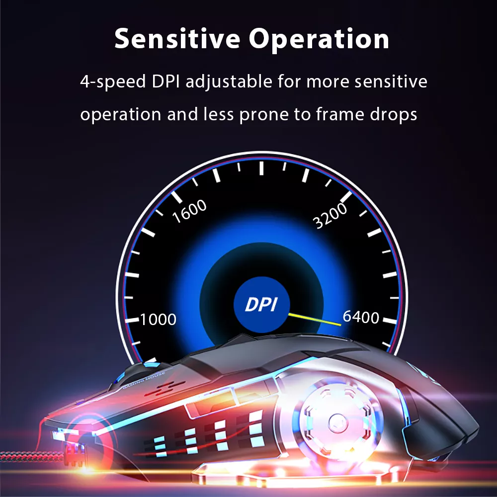 Wired Gaming and Office Mouse with Adjustable DPI and RGB Lightin - Image 5