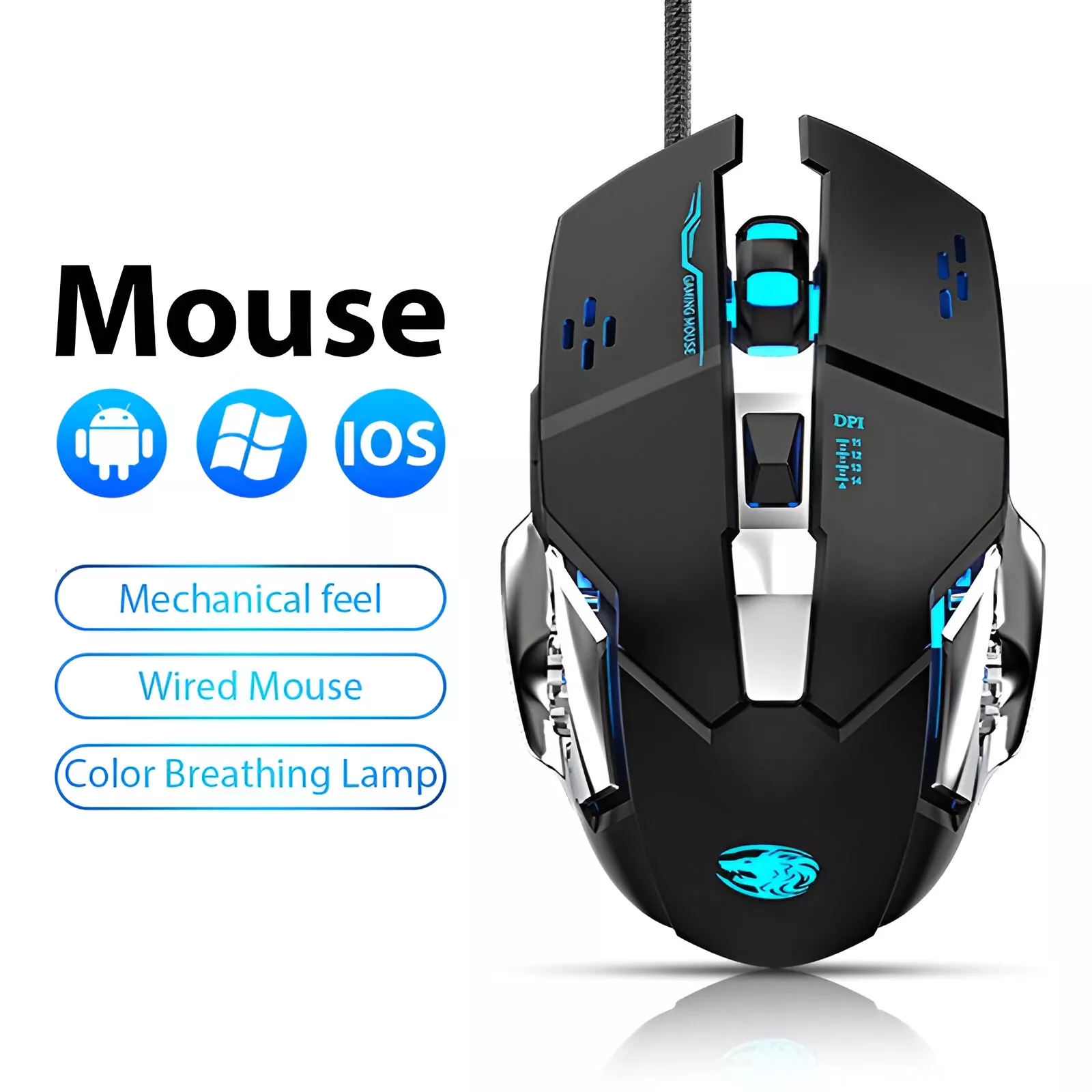 Wired Gaming and Office Mouse with Adjustable DPI and RGB Lightin - Image 2