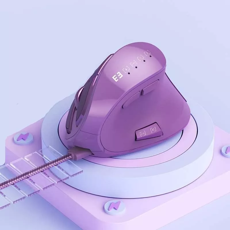 Ergonomic Rechargeable Bluetooth Wireless Vertical Mouse with Multi-Device Connection