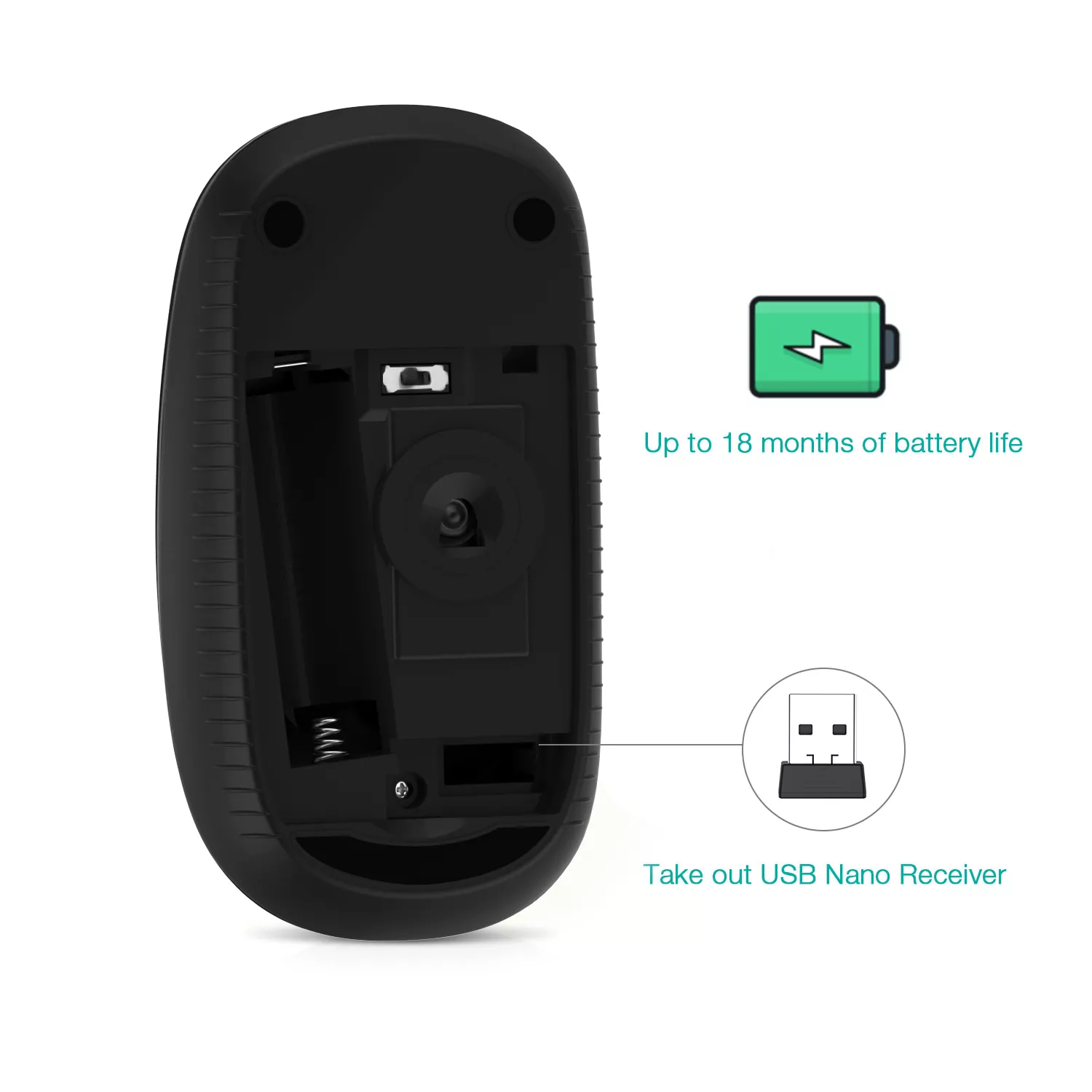 2.4G Slim Wireless Mouse with Nano Receiver - Portable & Noiseless for PC/Laptop - Image 6