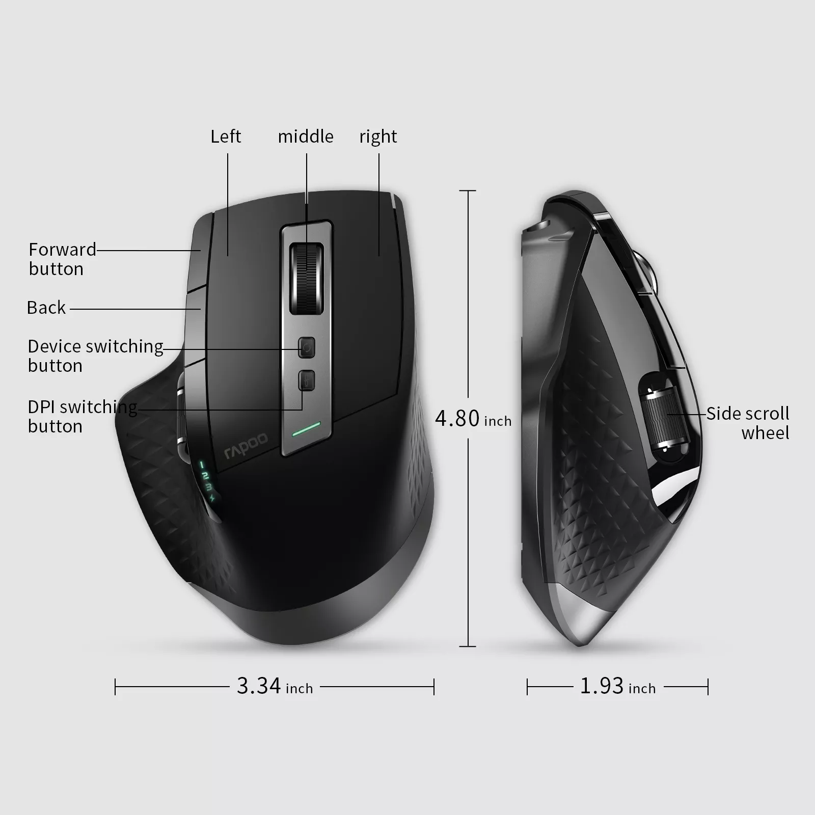 Multi-Device Rechargeable Wireless Ergonomic Mouse with Laser Precision - Image 6