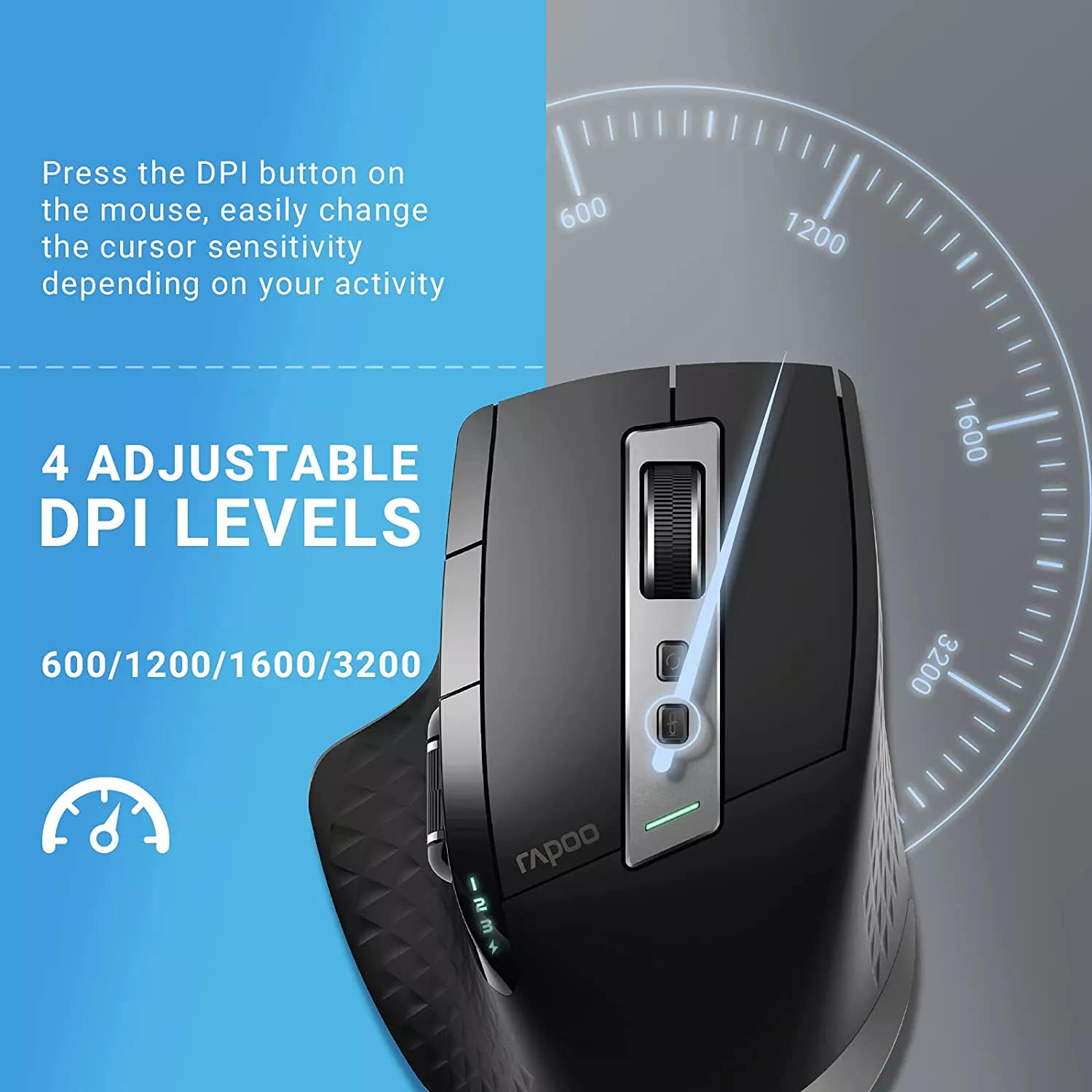 Multi-Device Rechargeable Wireless Ergonomic Mouse with Laser Precision - Image 2