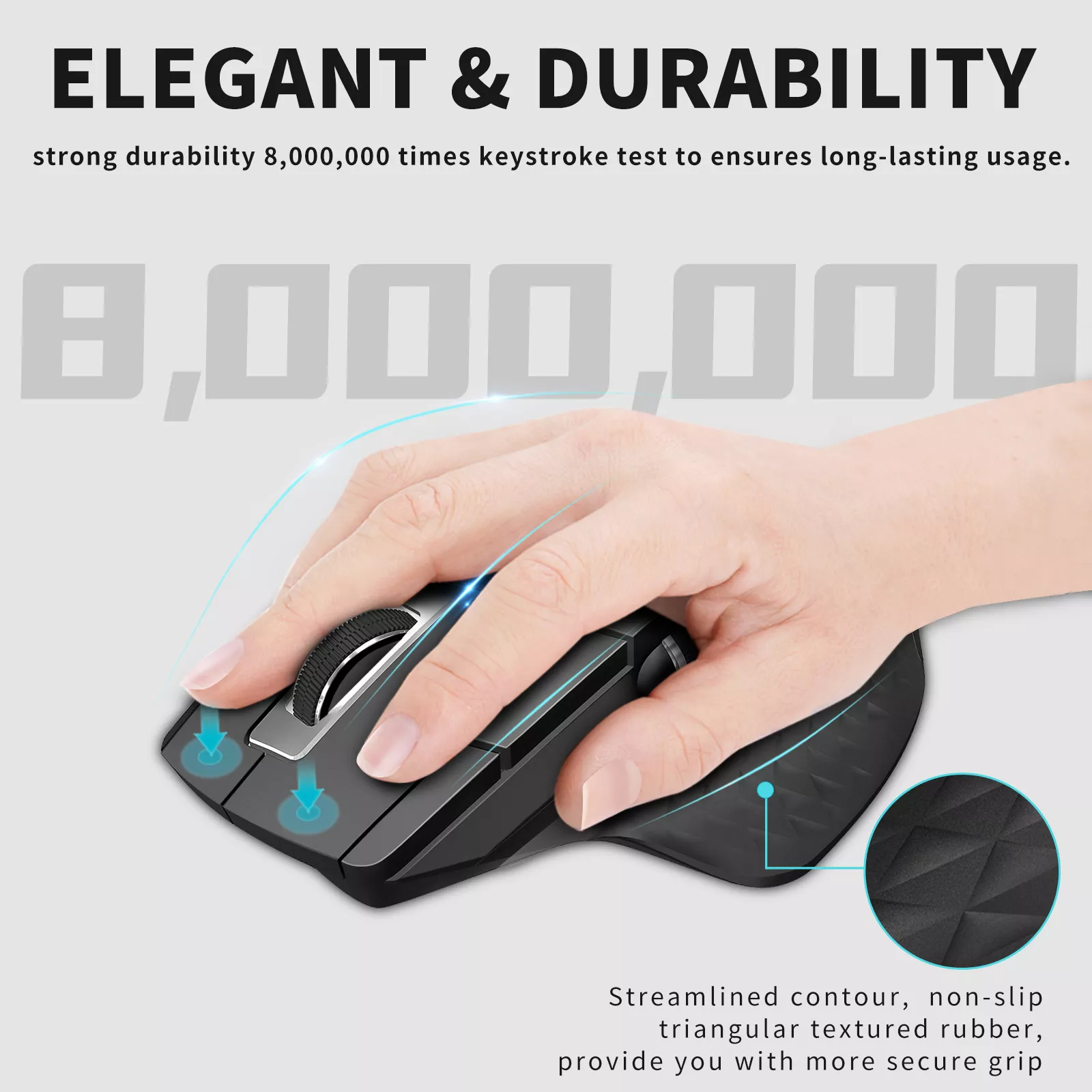 Multi-Device Rechargeable Wireless Ergonomic Mouse with Laser Precision - Image 4