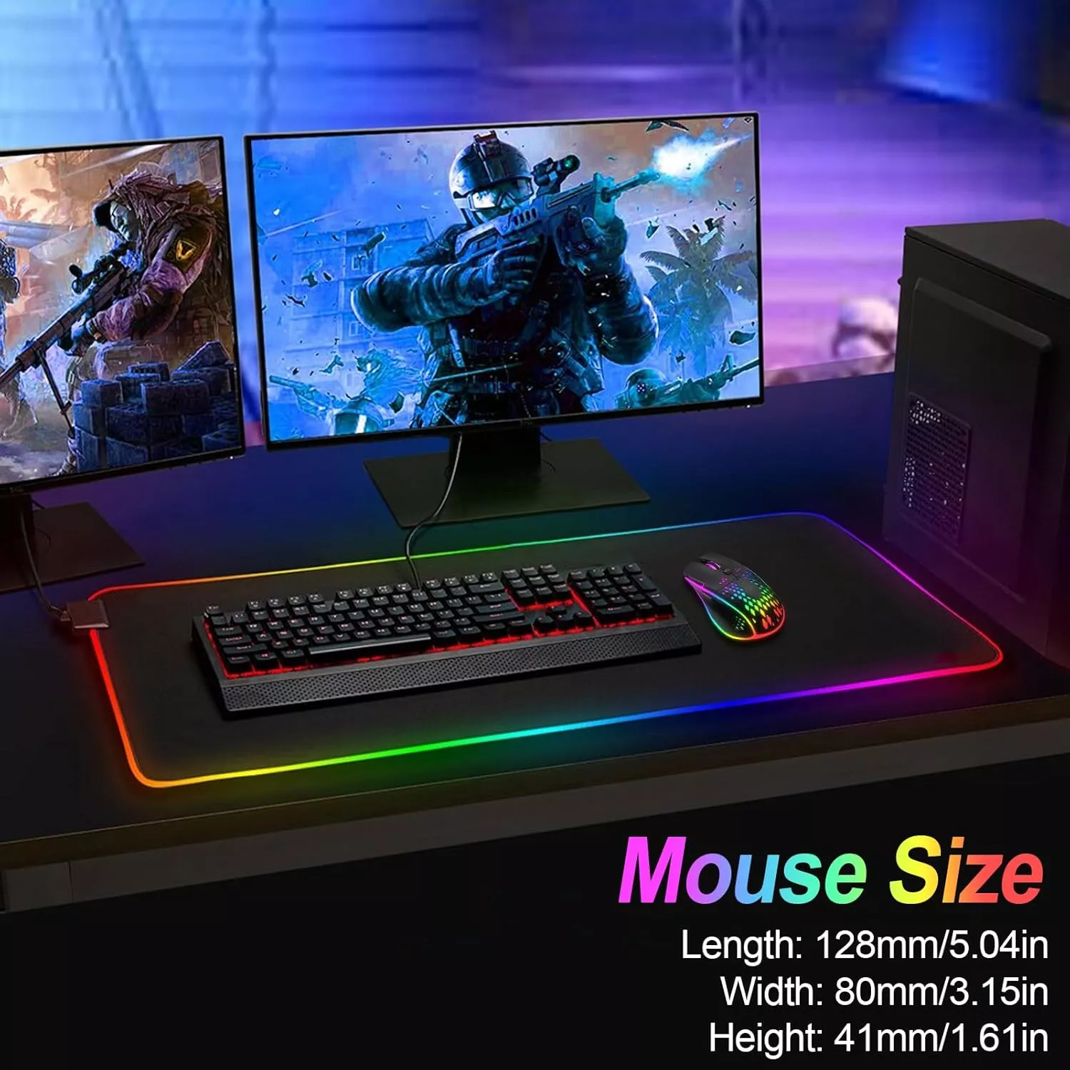 Rechargeable RGB Wireless Honeycomb Gaming Mouse - Image 6