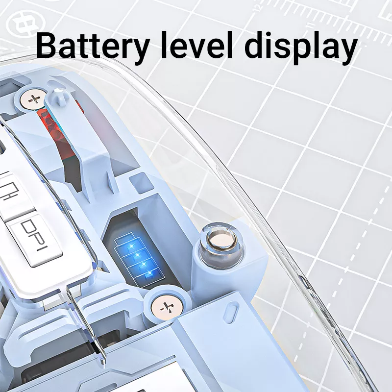 Acrylic Transparent Wireless Gaming Mouse with 2400 DPI and Colorful Lights - Image 6