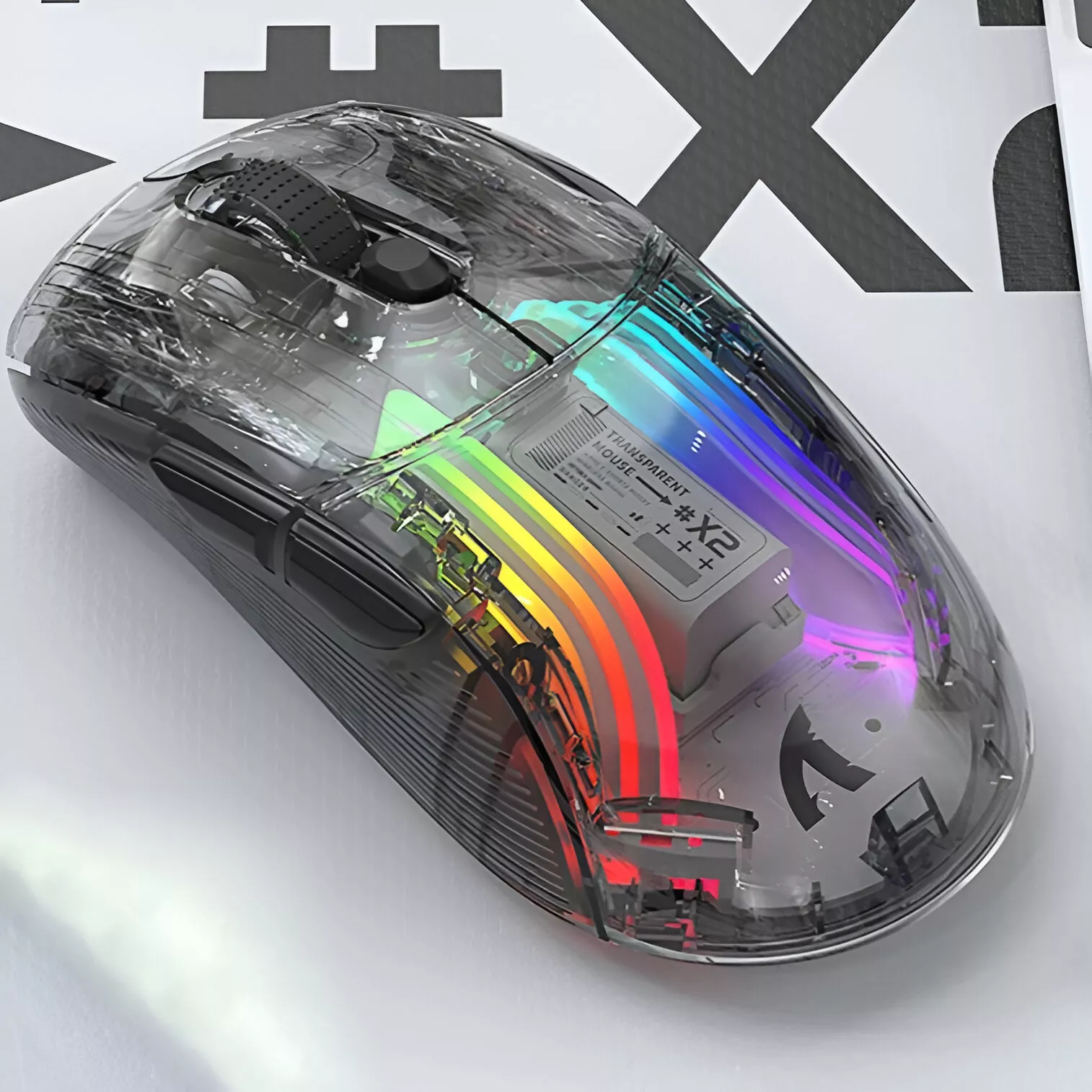 Transparent Wireless Gaming Mouse, Dual Mode 2.4G Bluetooth, RGB Backlit, 3D Control - Image 5