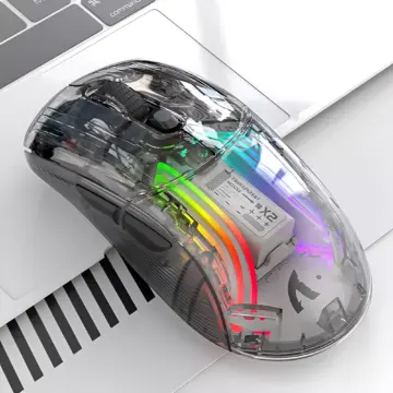 Transparent Wireless Gaming Mouse, Dual Mode 2.4G Bluetooth, RGB Backlit, 3D Control