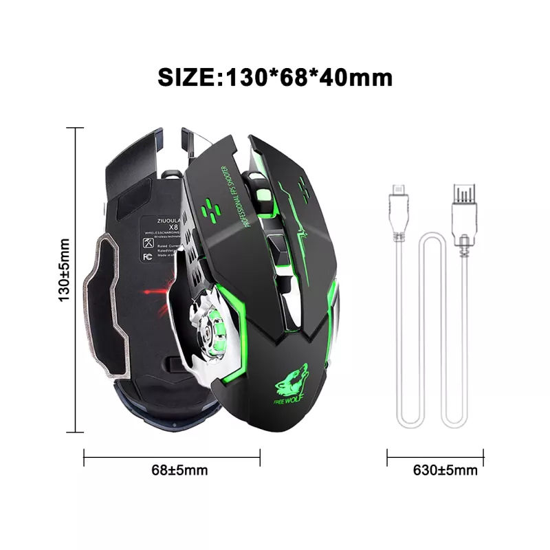 Wireless Rechargeable Gaming Mouse with Silent Click & Adjustable DPI - Image 7