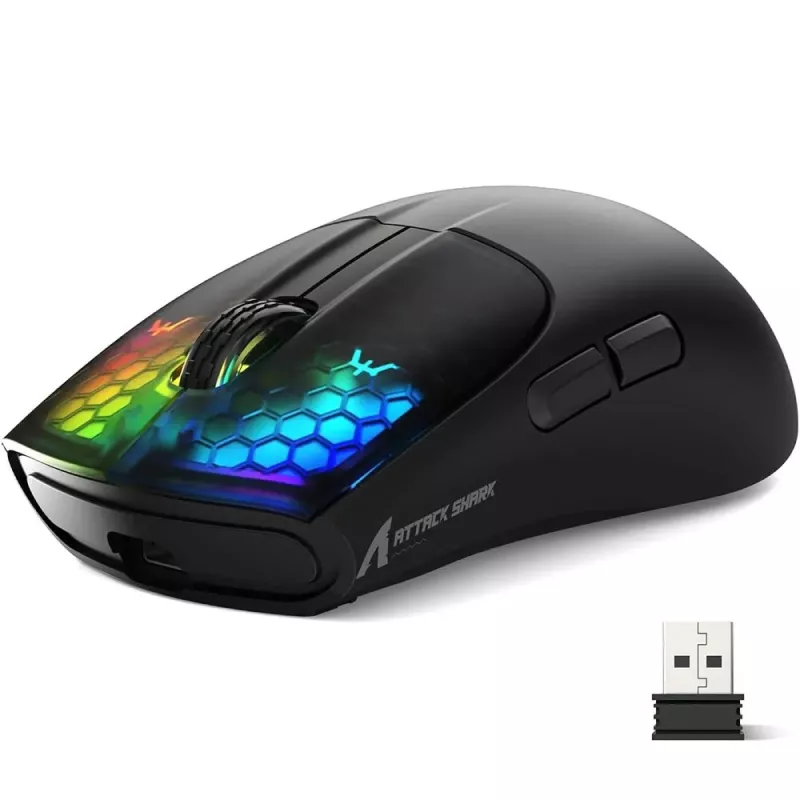 Wireless Gaming Mouse with RGB Lighting, Rechargeable & Adjustable DPI
