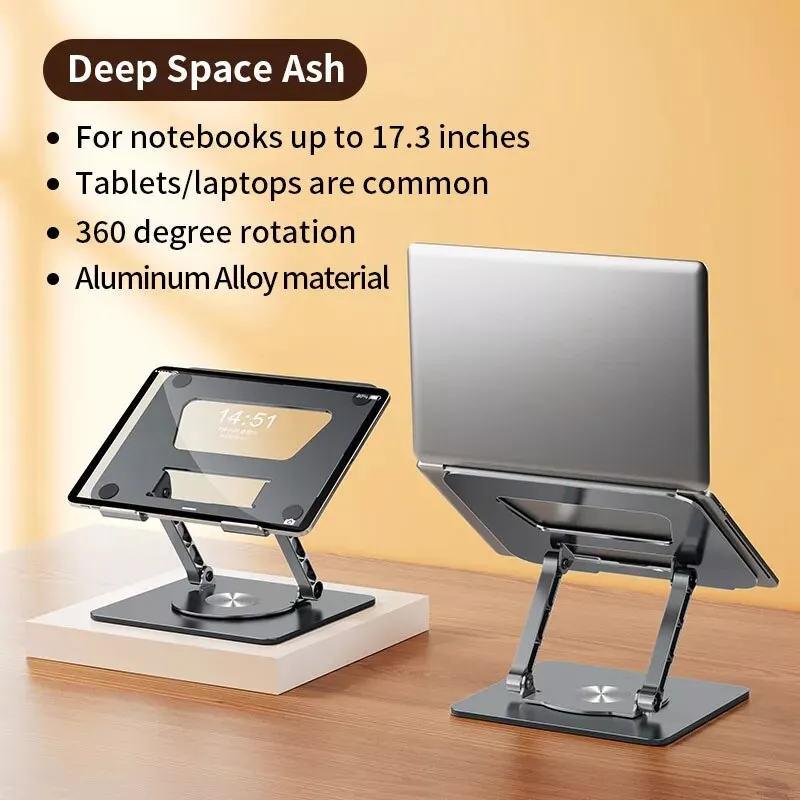 Foldable Aluminum Laptop Stand with Cooling Support for Laptops and Tablets - Image 5