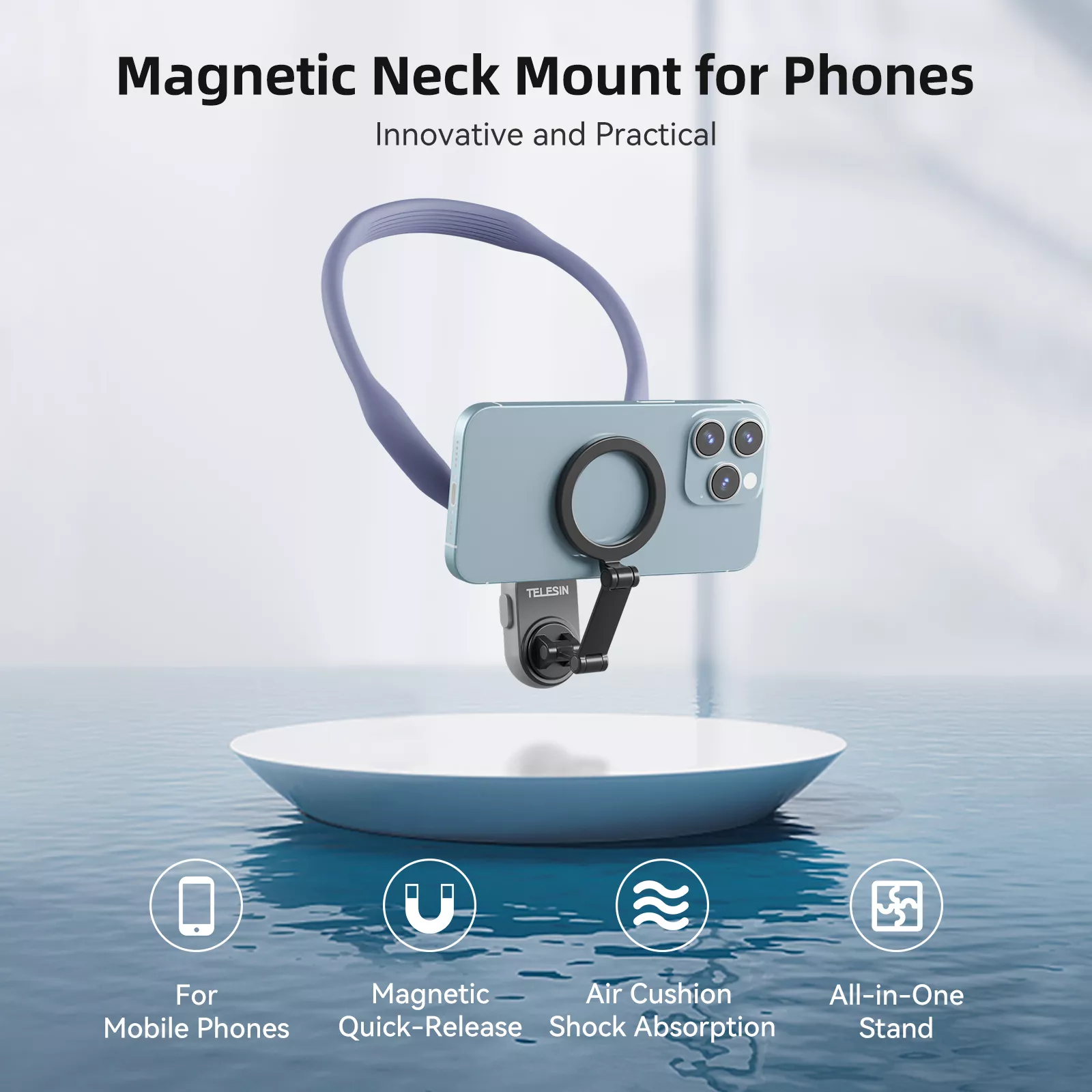 Magnetic Mobile Neck Stand for First-Person Shooting & Shock Absorption - Image 2