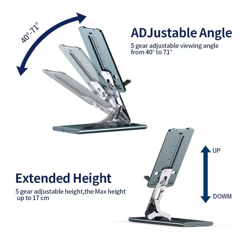 Foldable and Adjustable Desk Stand for Smartphones and Tablets - Image 3