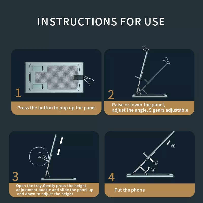 Foldable and Adjustable Desk Stand for Smartphones and Tablets - Image 8