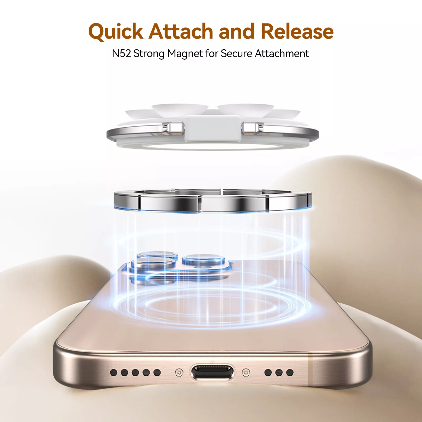 Magnetic Suction Cup Phone Grip Stand - Hands-Free Multifunction Holder - Image 3