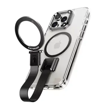 Magnetic iPhone Case with 360° Rotatable Ring Stand & Removable Lanyard