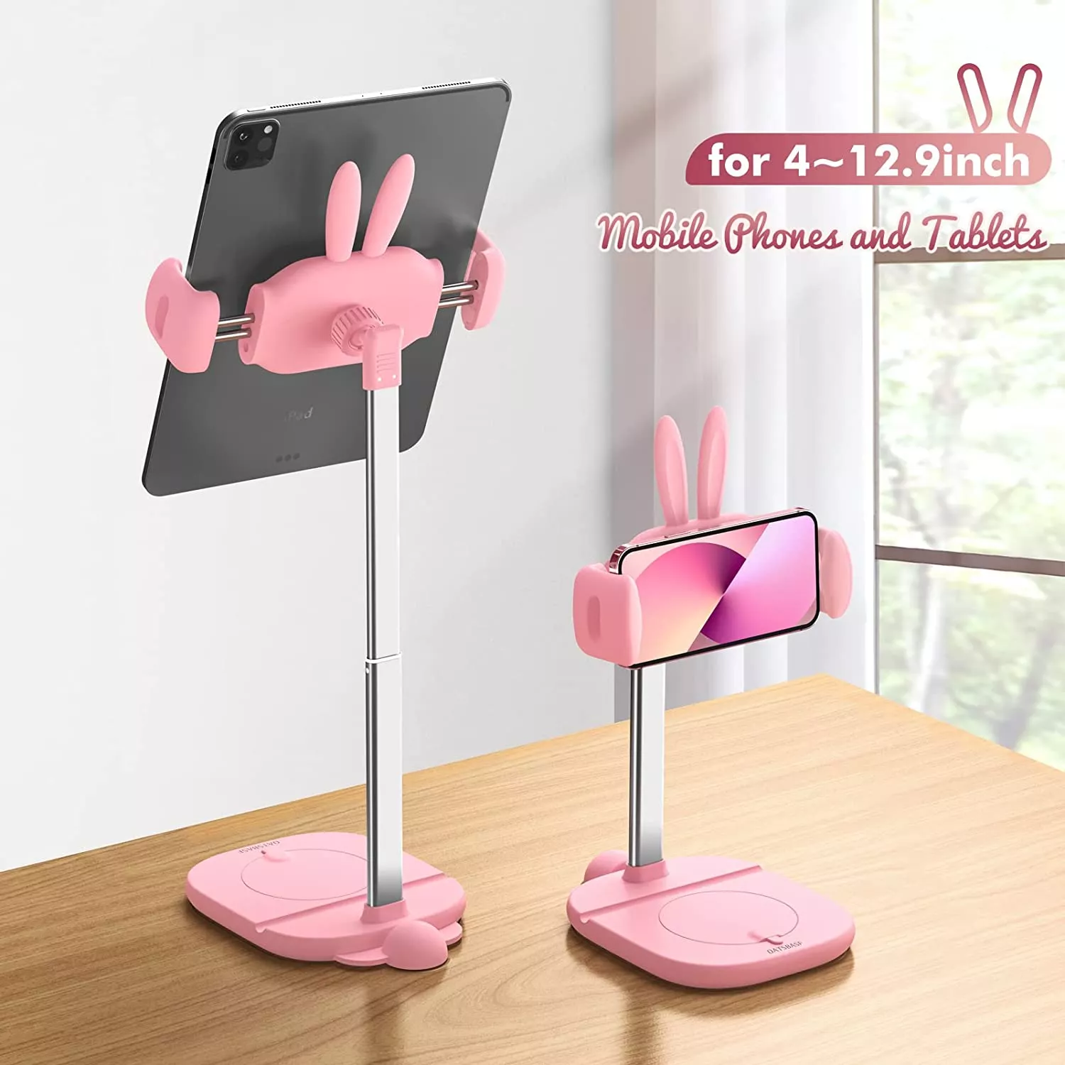 Cute Bunny Adjustable Phone and Tablet Holder with Multifunctional Base - Image 2