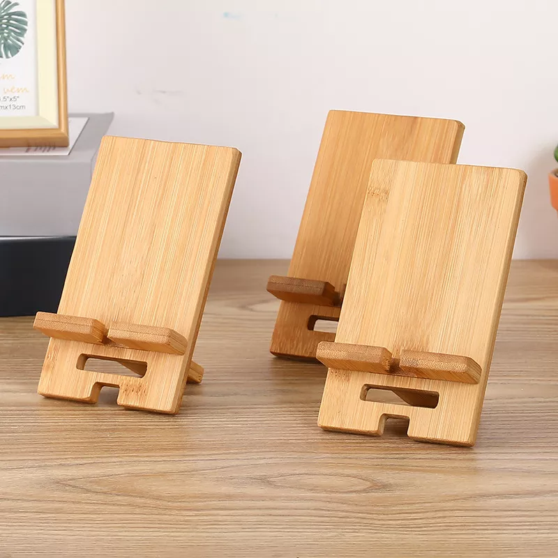 Wooden Bamboo Desktop Phone Holder Stand - Image 2