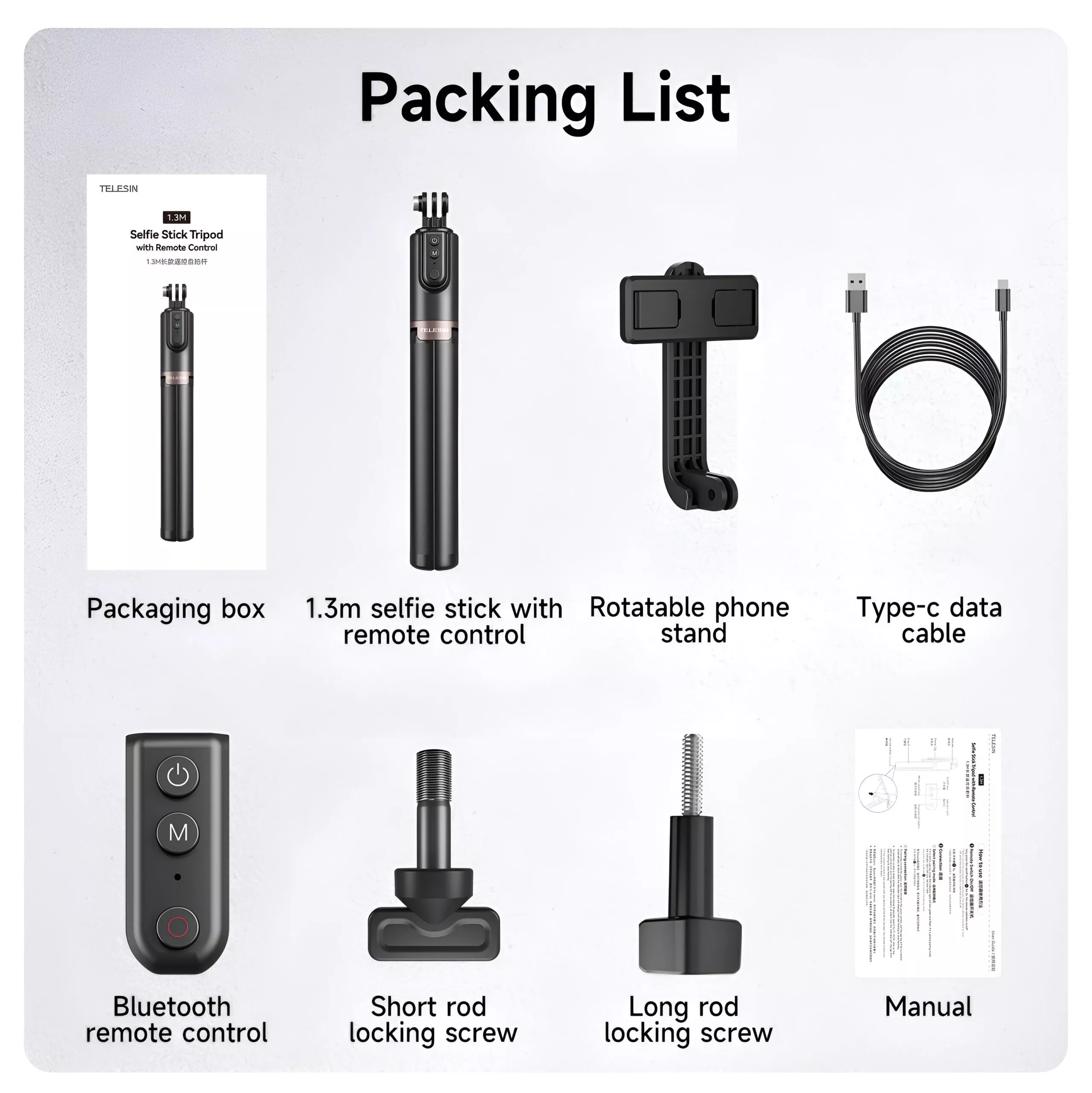 1.3M Extendable Selfie Stick Tripod with Wireless Bluetooth Remote Control - Image 6