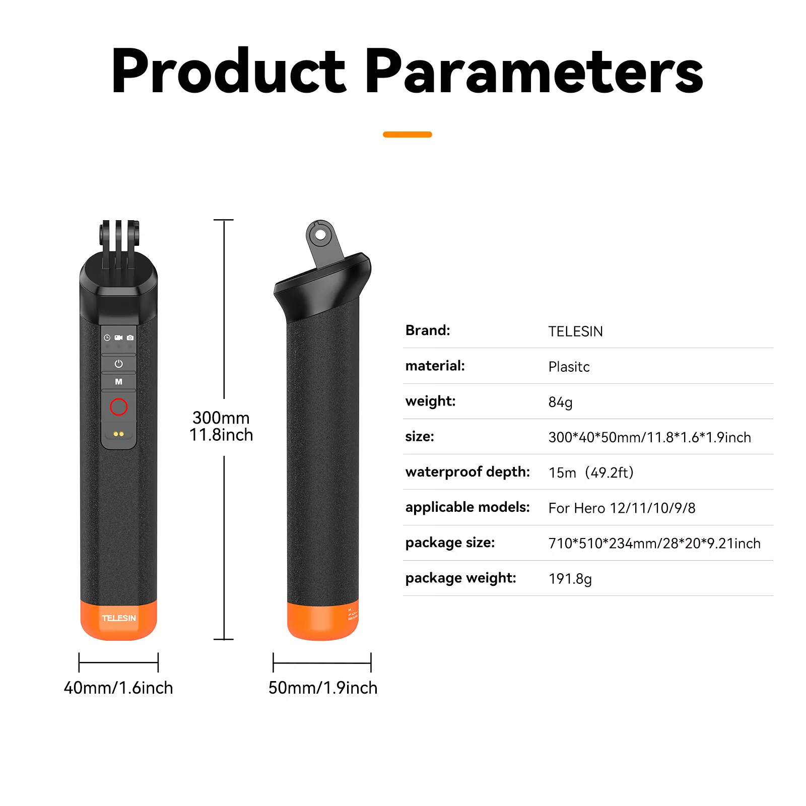 Waterproof Floating Selfie Stick with Remote Control for GoPro Hero 8-12 - Image 6