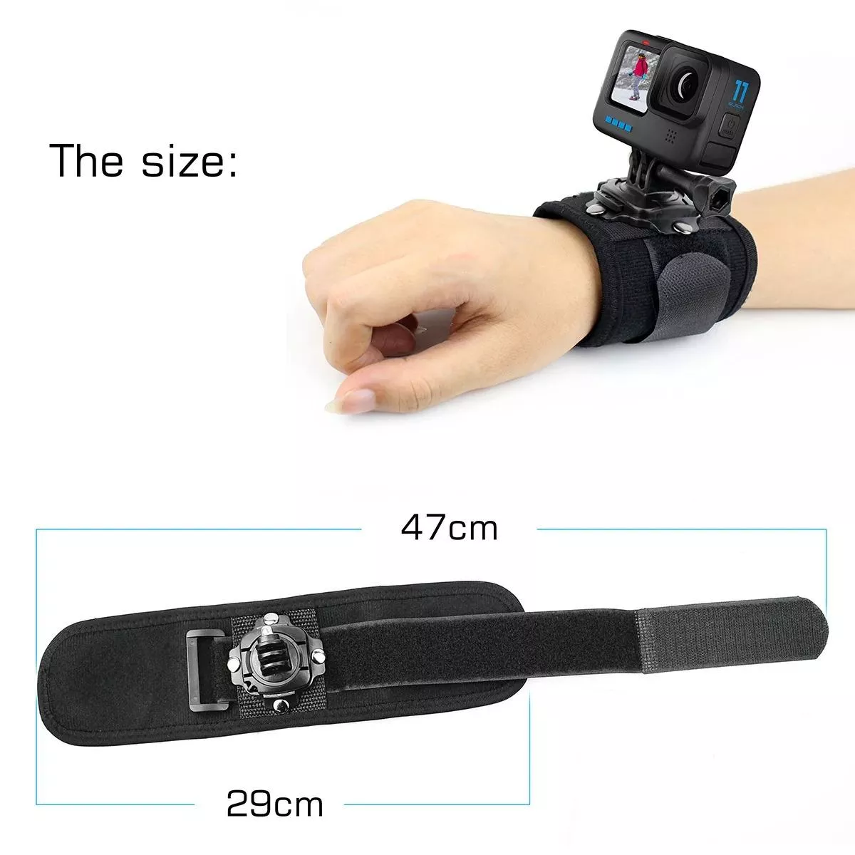 360° Rotating Wrist Strap Mount for Action Cameras - Image 7