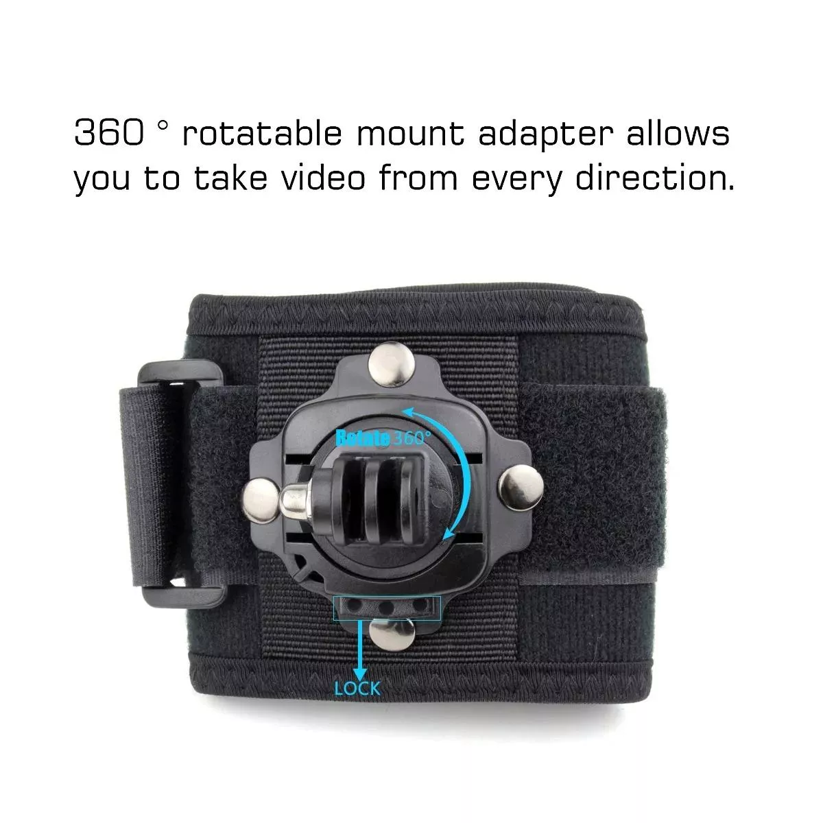 360° Rotating Wrist Strap Mount for Action Cameras - Image 3