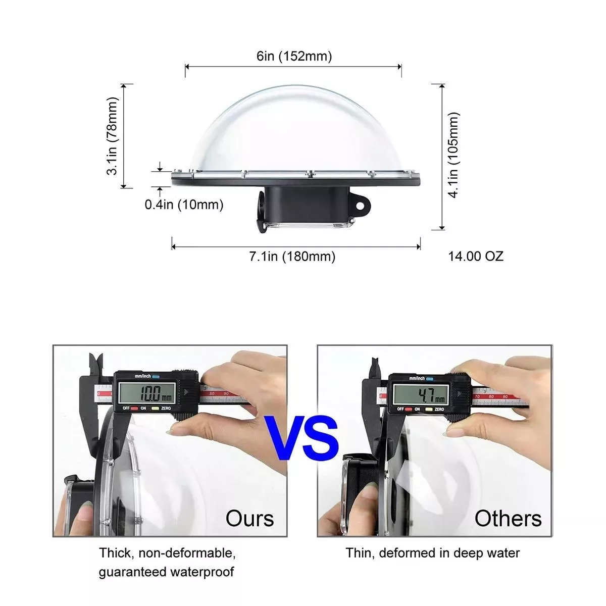 Underwater Dome Port for DJI Osmo Action 3/4/5 - Image 6