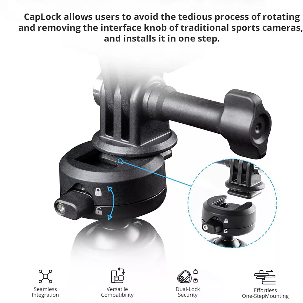 Triple Suction Cup Car Mount with 360° Rotation for Action Cameras & Smartphones - Image 3