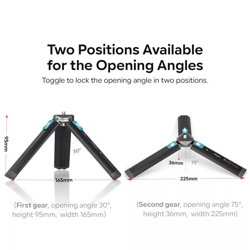 Lightweight Aluminum Tripod with 1/4 Screw for Action Cameras - Image 3