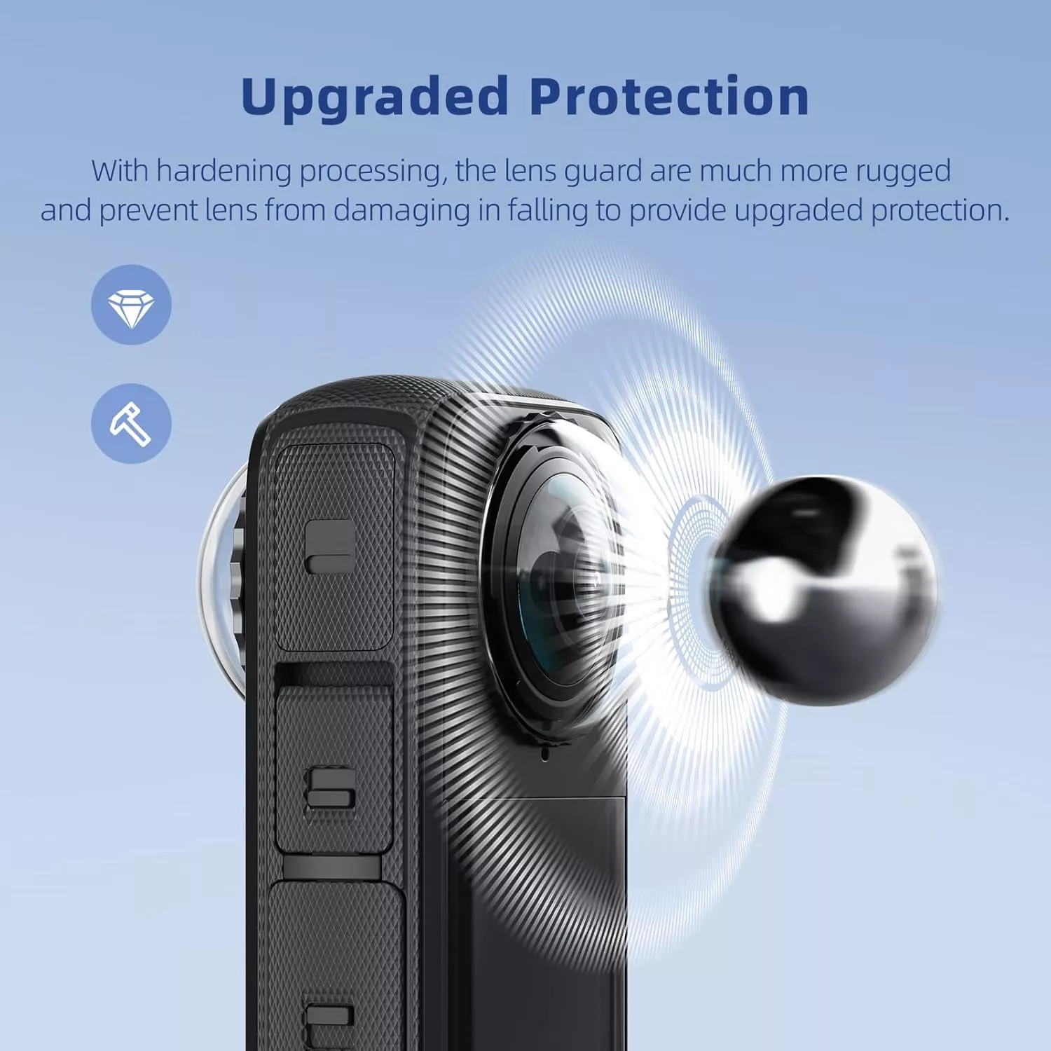 Anti-Scratch Rotating Glass Lens Guards for Insta360 Action Camera - Image 2