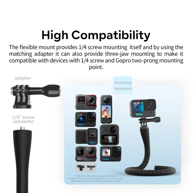 Flexible Selfie Stick with Multi-Function Mount for Action Cameras - Image 4