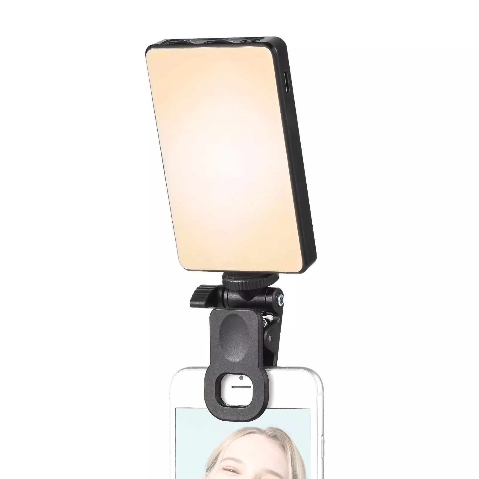 Pocket Clip-On LED Video Light with Adjustable Brightness and Color Temperature