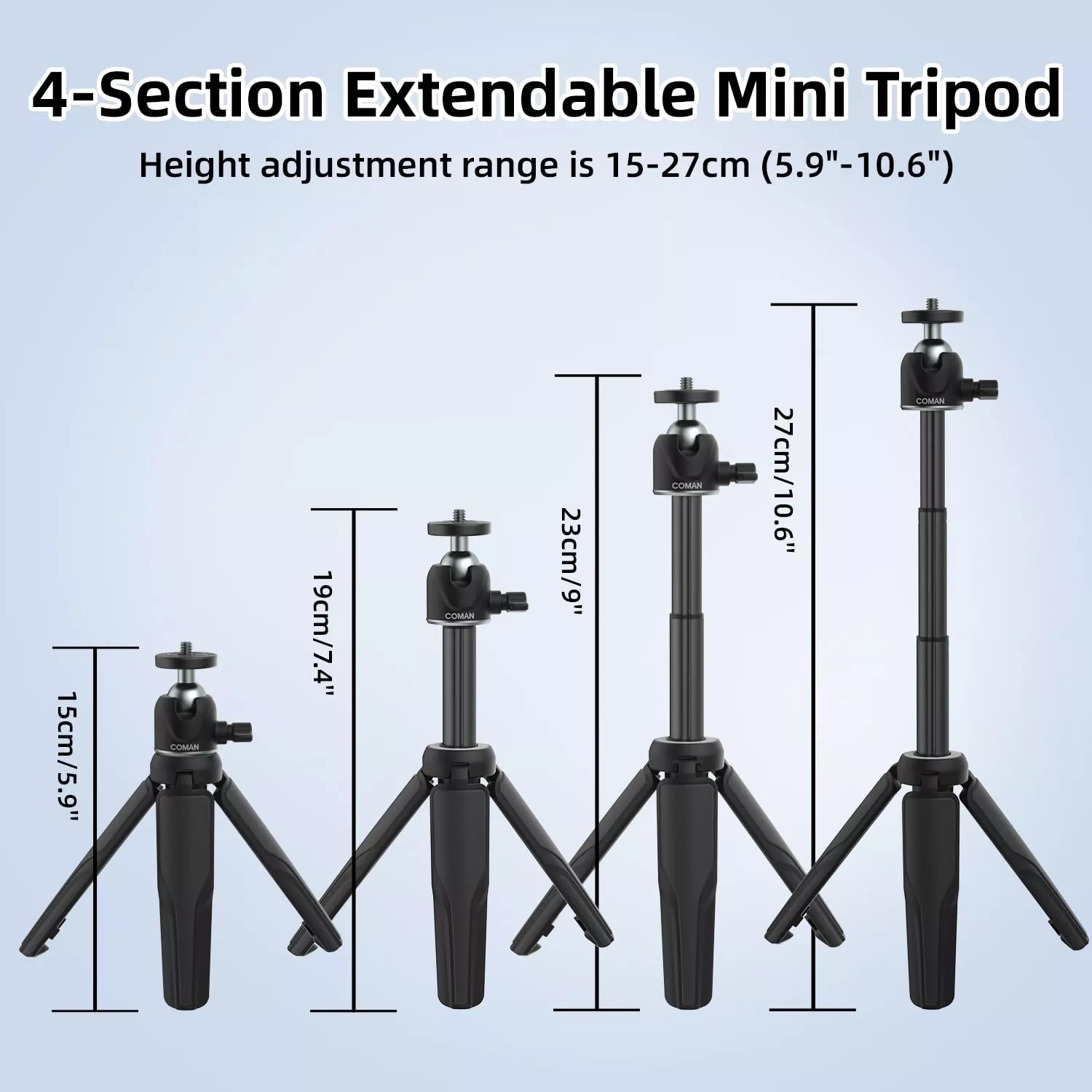 Lightweight Travel Vlog Tripod with Phone Holder and Vertical Shooting - Image 6