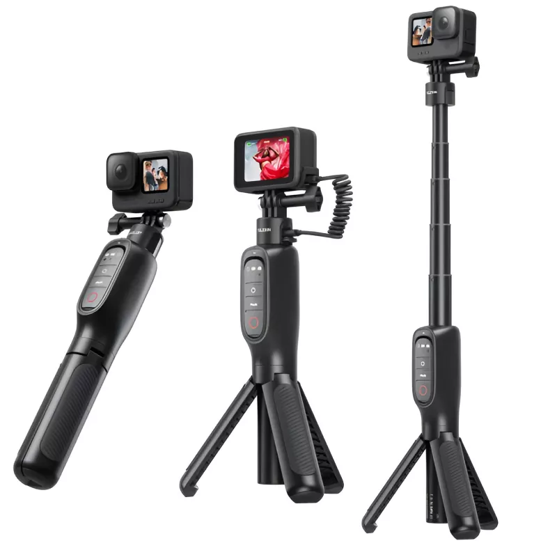 Rechargeable Selfie Stick Tripod with Remote for GoPro Hero