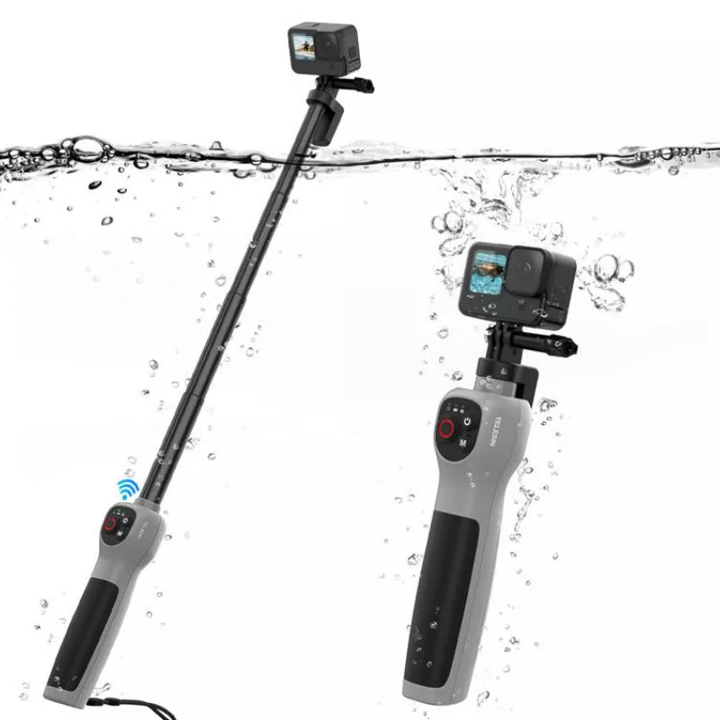 Waterproof Extendable Underwater Selfie Stick with Bluetooth Remote Control