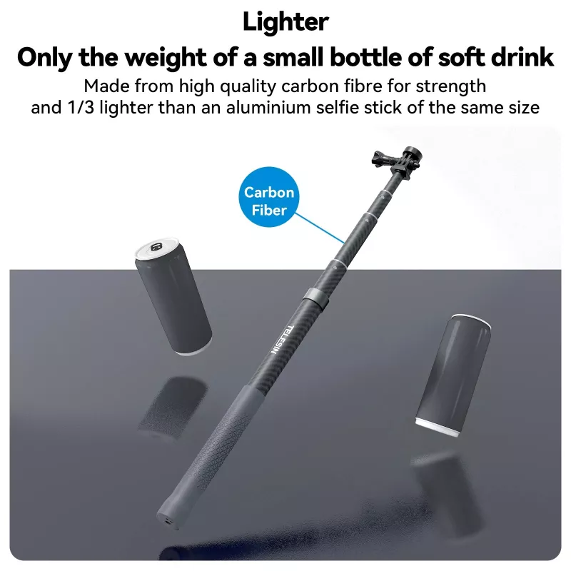Extendable Carbon Fiber Selfie Stick Monopod for GoPro, Insta360, DJI Action Cameras - Image 5