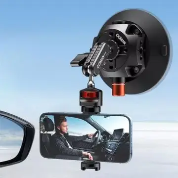 360° Adjustable Car Suction Cup Mount for Phones & Action Cameras
