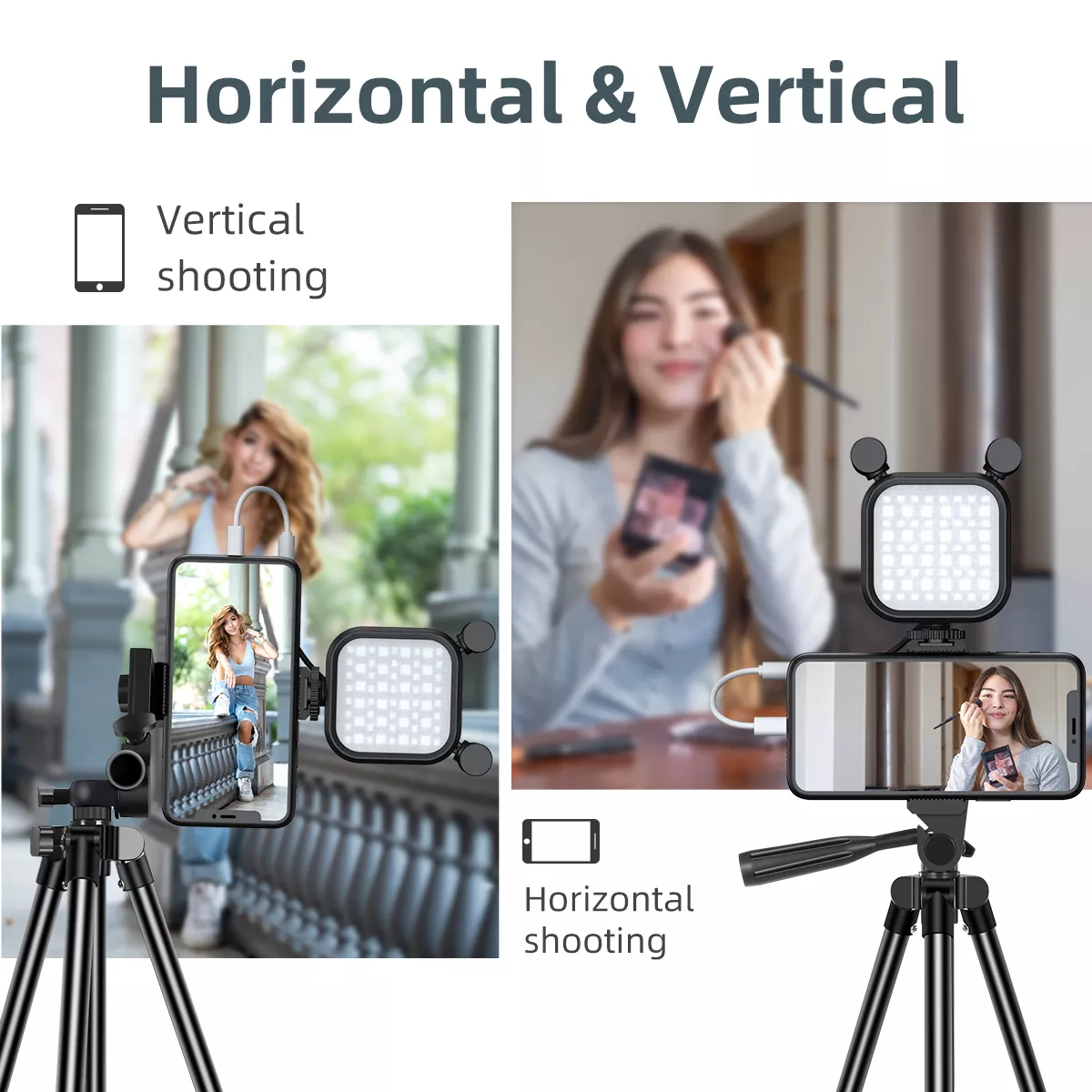 Rechargeable Vlogging Kit with Microphone, LED Light & Wireless Control - Image 3