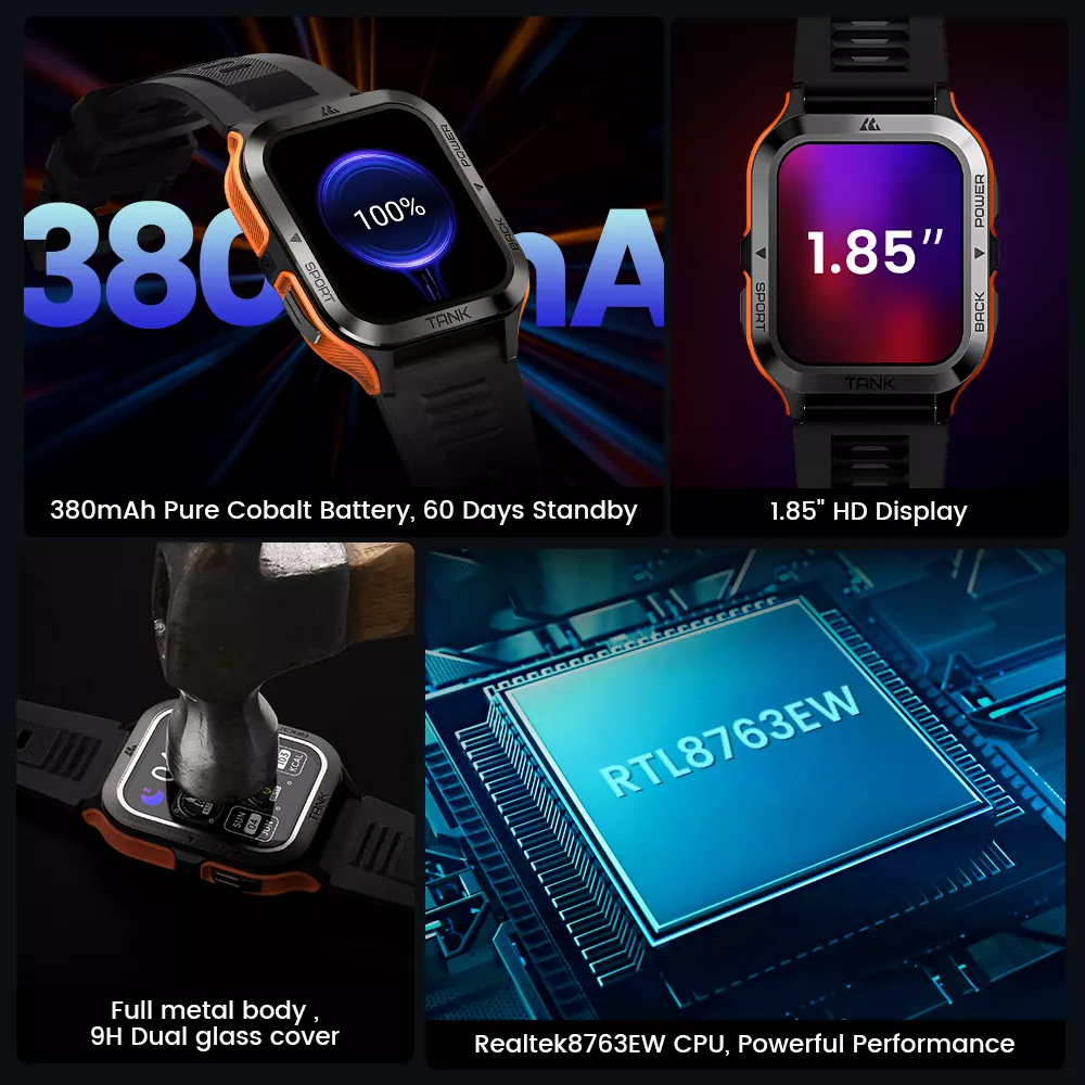 Military Smartwatch for Men and Women, IP69K Waterproof, 70 Sport Modes, AI Voice - Image 6
