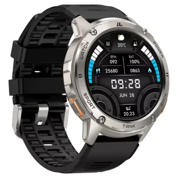 Rugged Waterproof Smartwatch with Bluetooth, Fitness Tracking & 100+ Sports Modes
