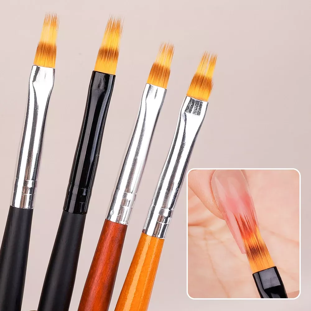 4PCS DIY Gradient Nail Brush Set - 3D Acrylic UV Gel Builder Manicure Tools - Image 8