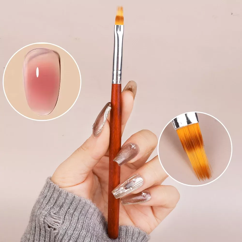 4PCS DIY Gradient Nail Brush Set - 3D Acrylic UV Gel Builder Manicure Tools - Image 7