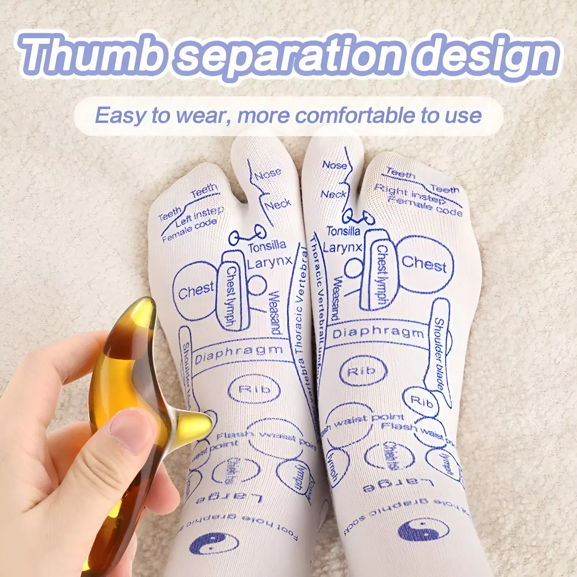 Acupressure Reflexology Foot Massage Socks - Image 3