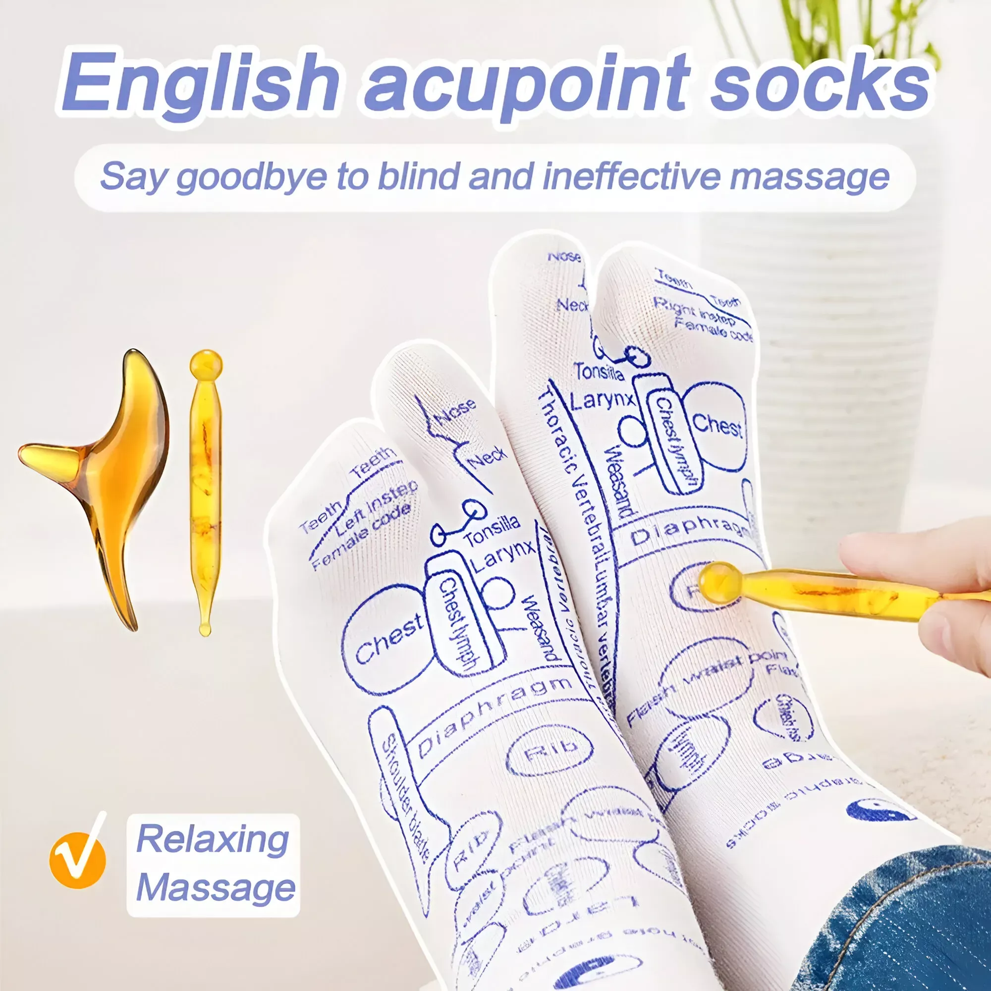 Acupressure Reflexology Foot Massage Socks - Image 2