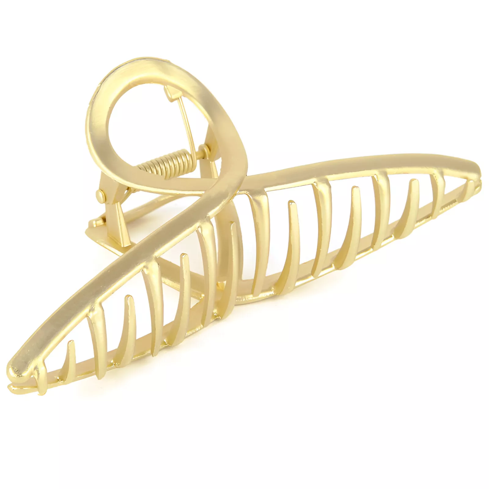 Matte Gold Alloy French Shark Clip Hairpin - Large Cross-Disc Design - Image 6