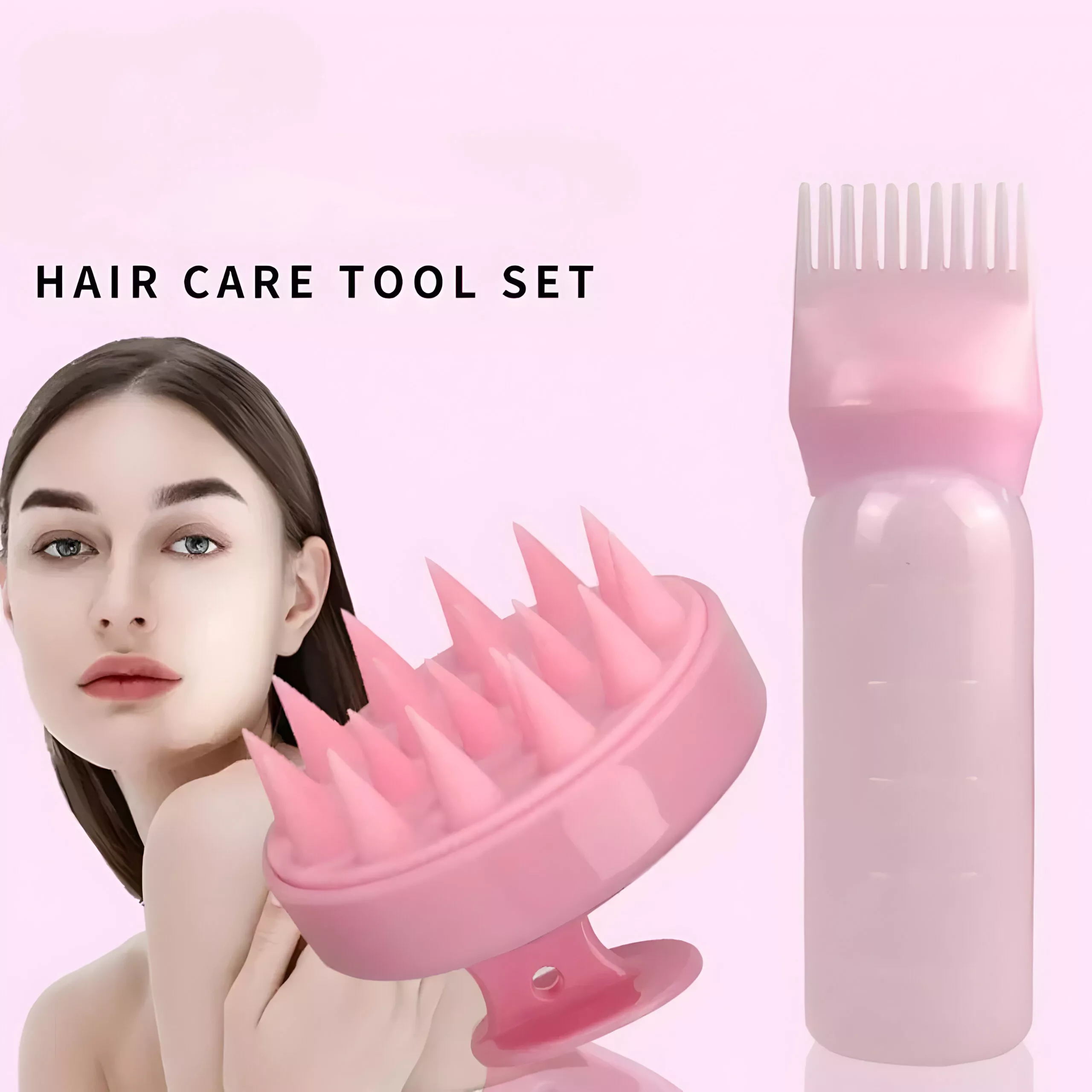 Silicone Scalp Massage Brush with Shampoo Applicator for Hair Care and Styling - Image 2