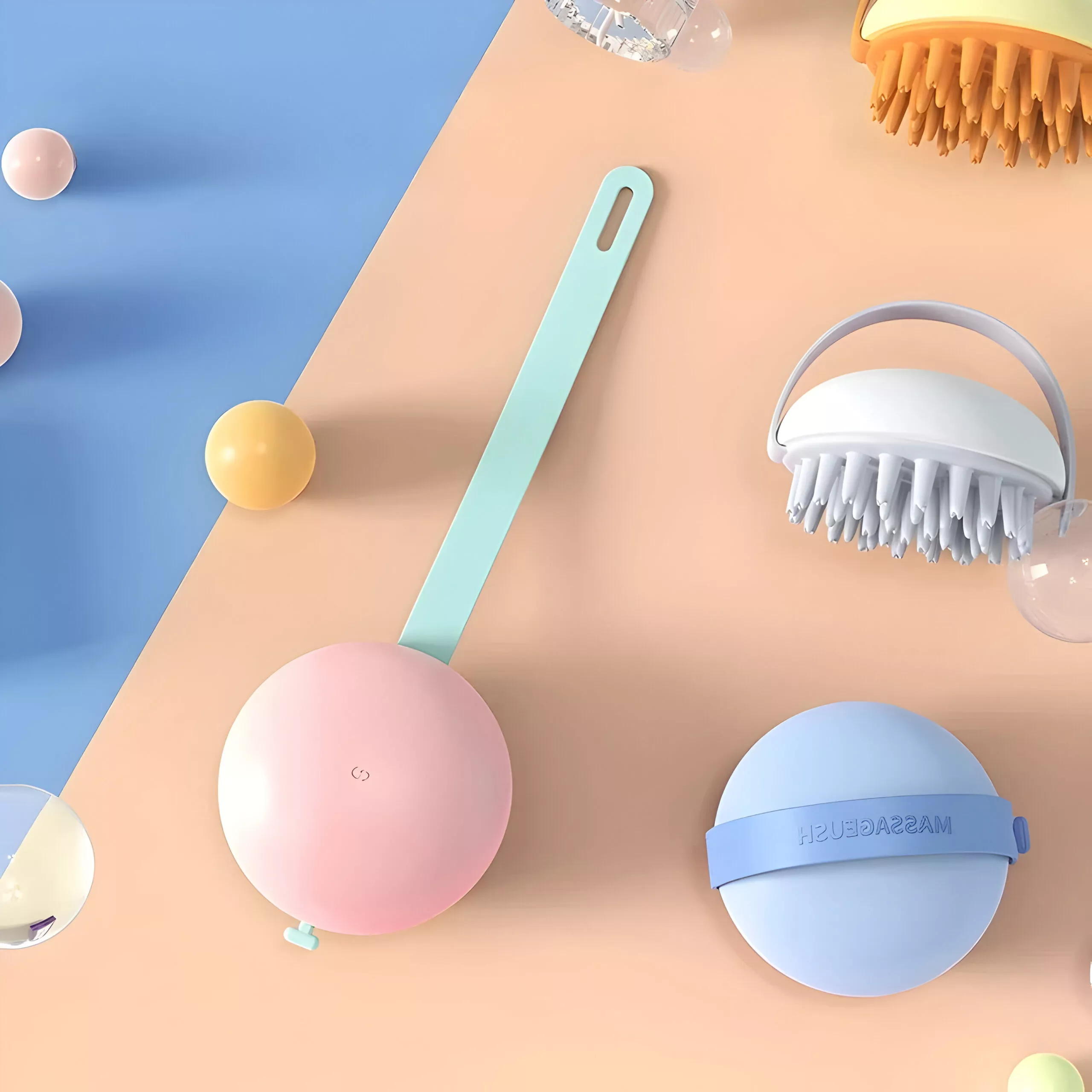 Silicone Shampoo Brush Scalp Massager & Body Scrubber for Wet & Dry Use - Image 3