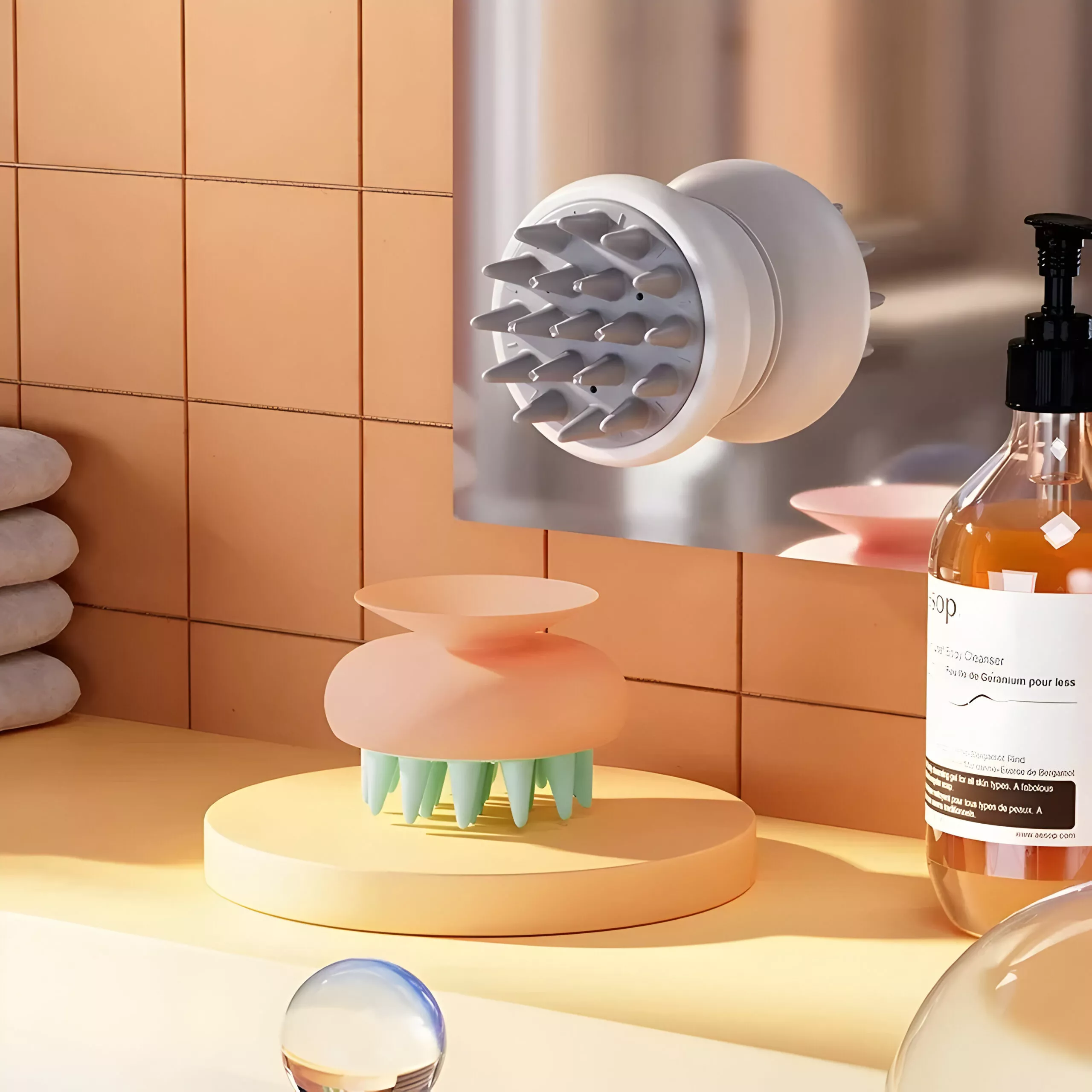 Silicone Scalp Massage Comb with Suction Cup - Soft Hair Washing Shampoo Brush - Image 2