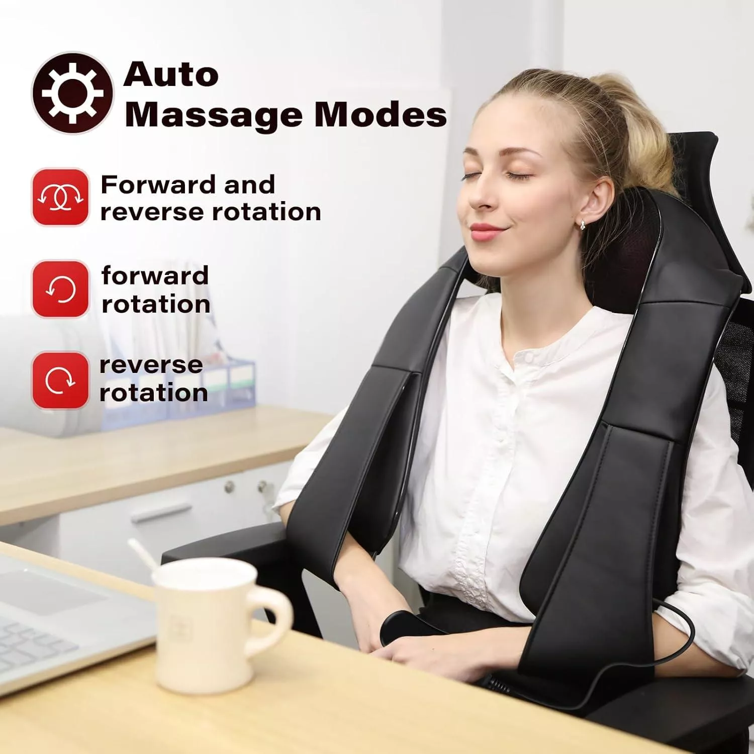 4D Heated Shiatsu Neck and Shoulder Massager for Full-Body Relief - Image 3