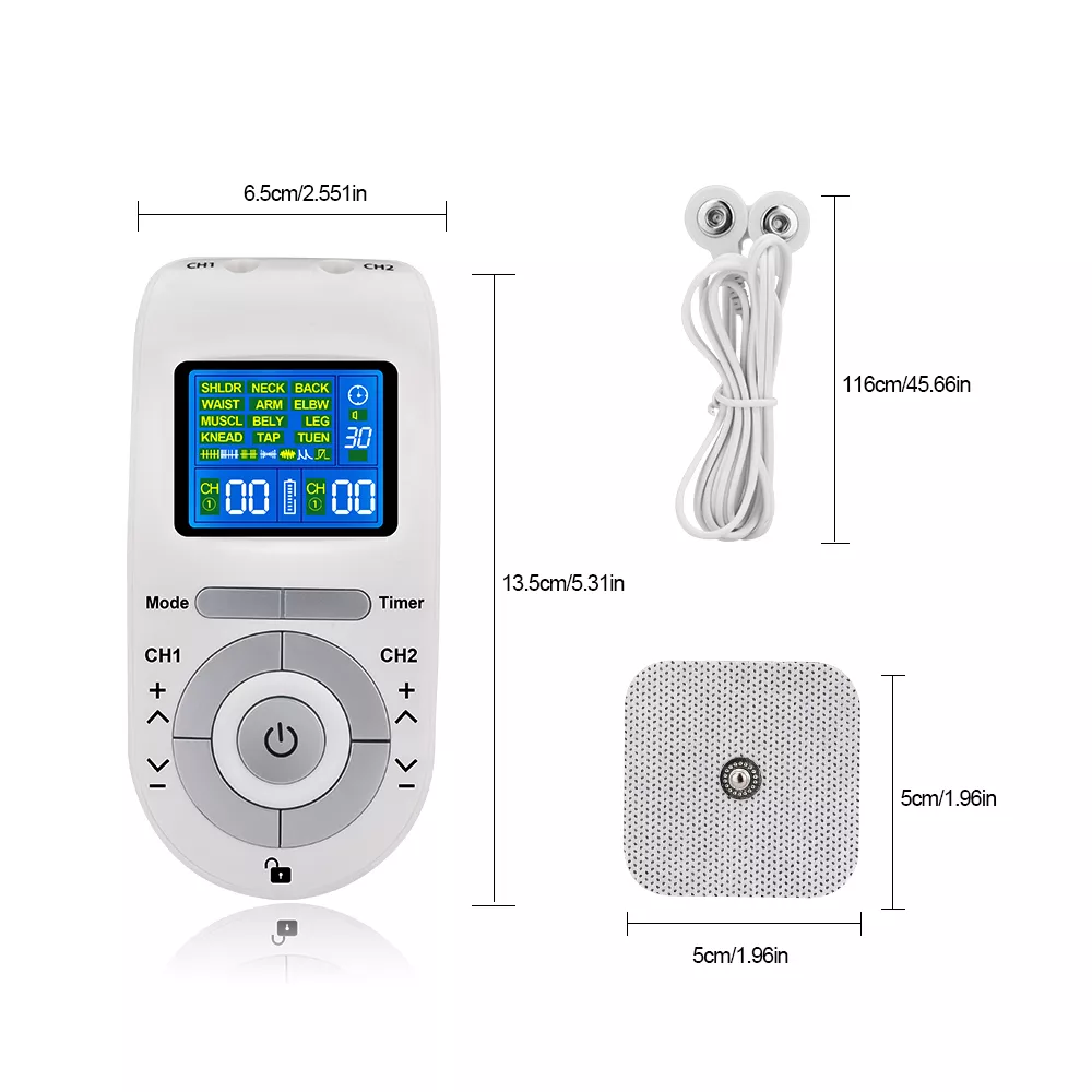 12 Mode TENS EMS Machine with 4 Electrode Pads for Pain Relief & Muscle Stimulation - Image 4